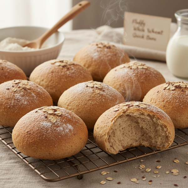 Fluffy Whole Wheat Quick Buns recipe