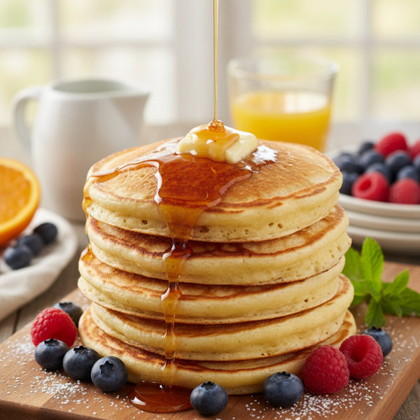 Fluffy Yeast-Infused Breakfast Pancakes recipe