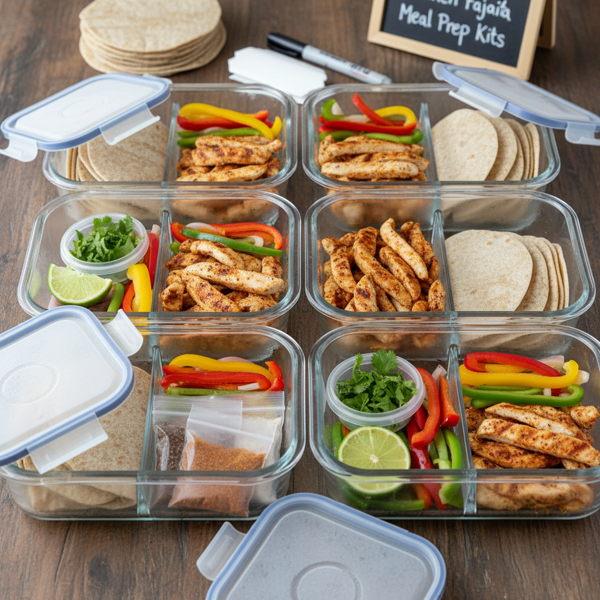 Freezable Chicken Fajita Meal Prep Kits recipe