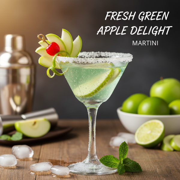 Fresh Green Apple Delight Martini recipe