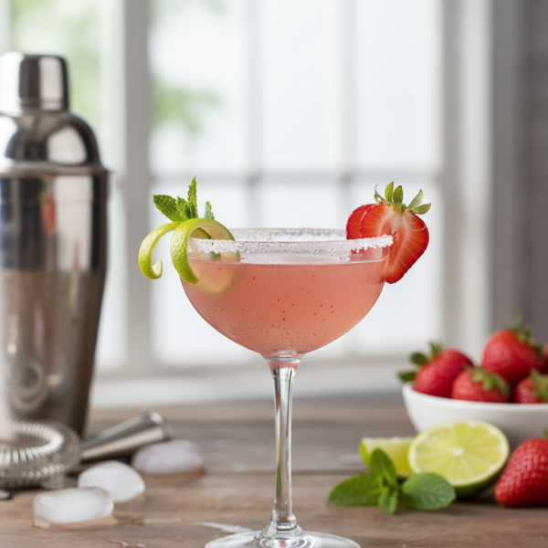 Fresh Strawberry Vodka Gimlet recipe