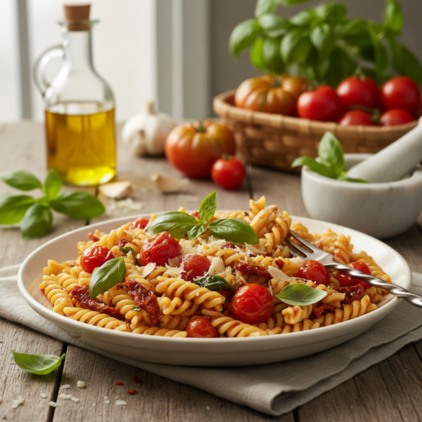 Fresh Tomato, Basil & Garlic Pasta Delight recipe