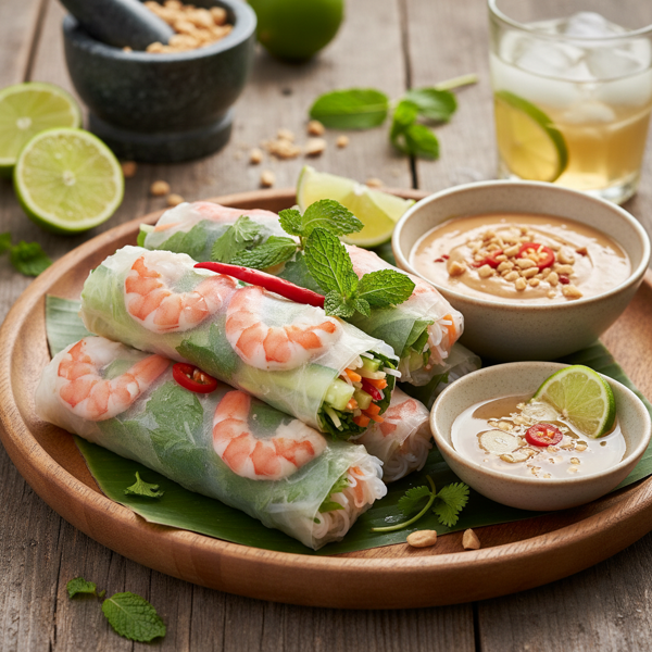 Fresh Vietnamese Shrimp Salad Rolls recipe