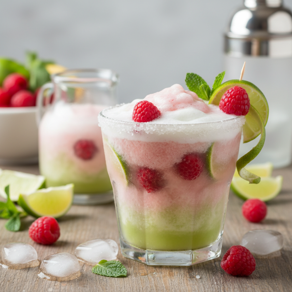 Frosted Raspberry Lime Margarita recipe
