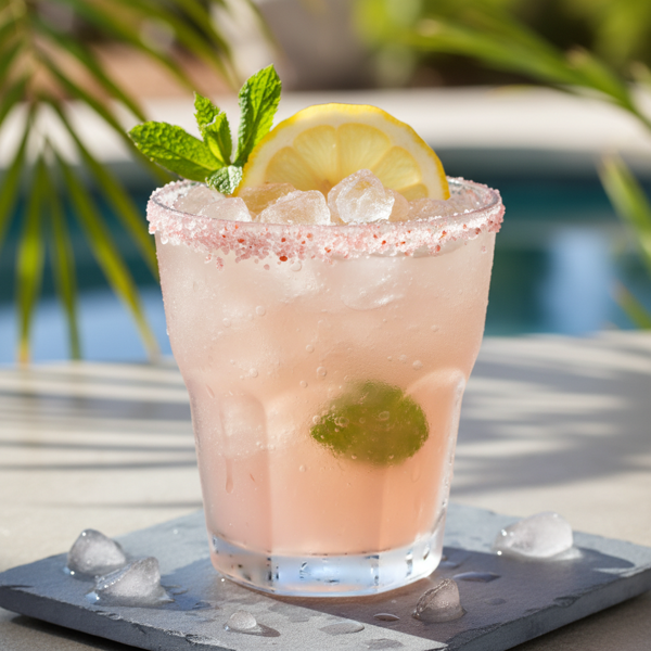 Frosty Pink Lemonade Margarita Mocktail recipe