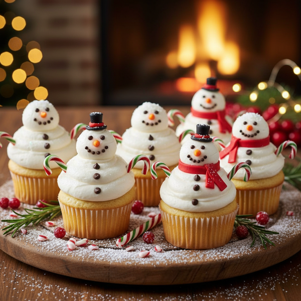 Frosty Snowman Christmas Cupcakes recipe