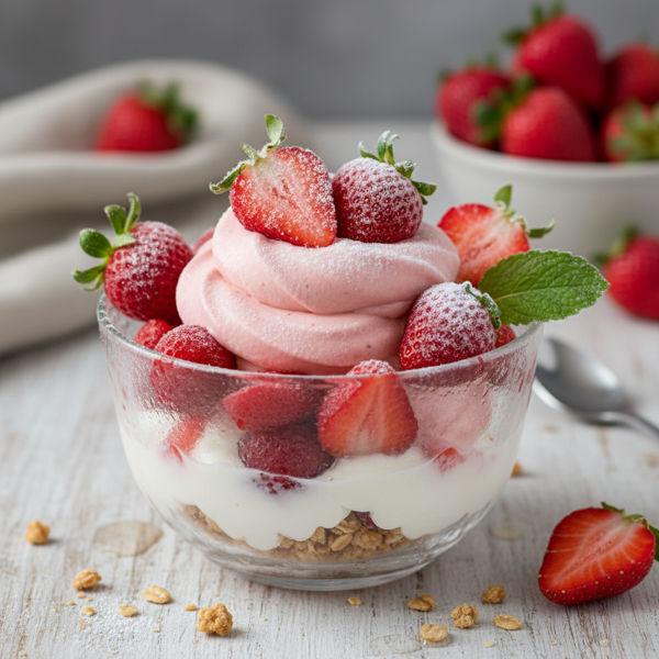 Frosty Strawberry Bliss Yogurt recipe