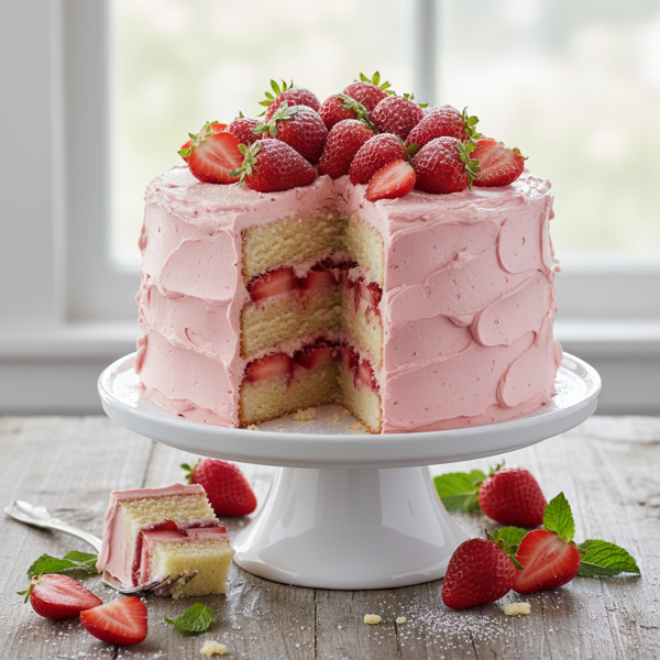 Frosty Strawberry Dream Cake recipe