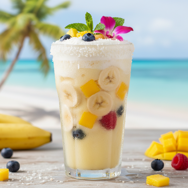 Frosty Tropical Banana Punch recipe