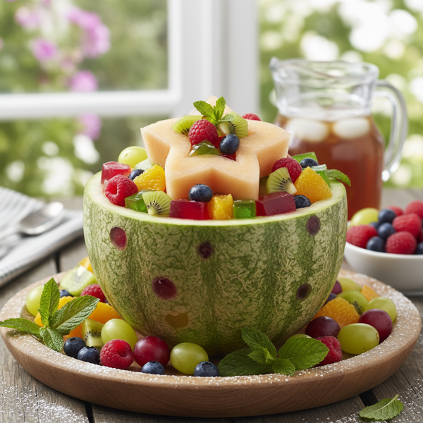 Fruit-Filled Jello Melon Delight recipe