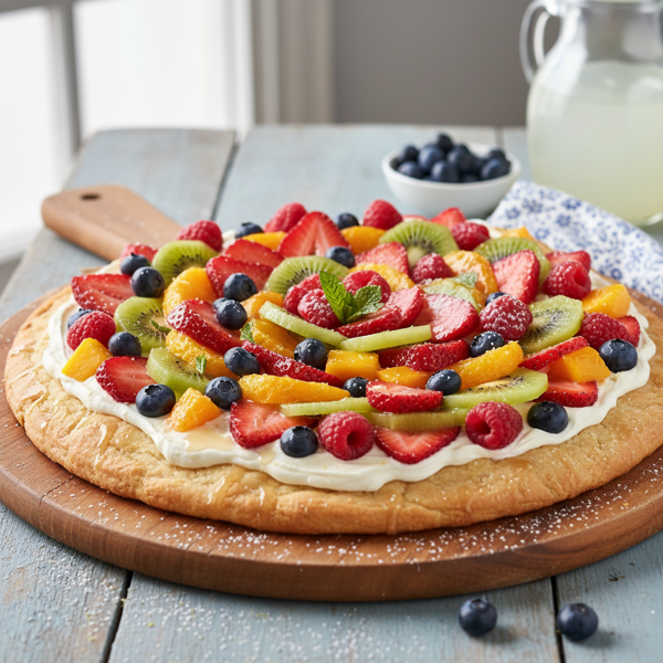 Fruit-Loaded Cream Cheese Pizza recipe