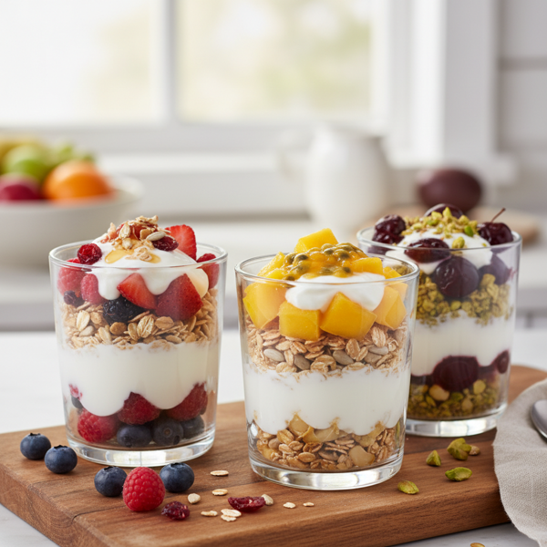 Fruit & Yogurt Muesli Parfaits recipe