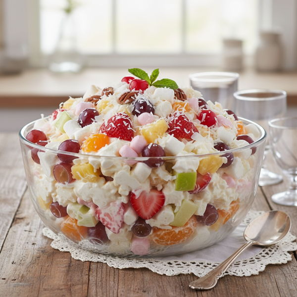 Fruity Ambrosia Delight Salad recipe