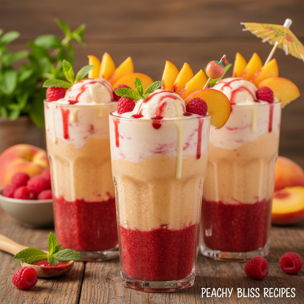 Fruity Peach Melba Bliss Smoothies recipe