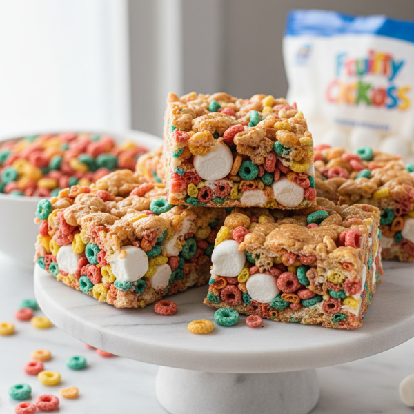 Fruity Pebbles Marshmallow Crunch Bars recipe