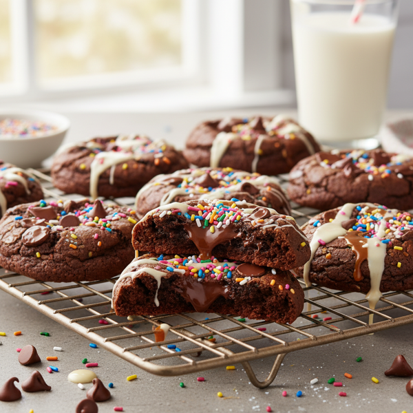 Funfetti Chocolate Chip Brownie Bliss Cookies recipe