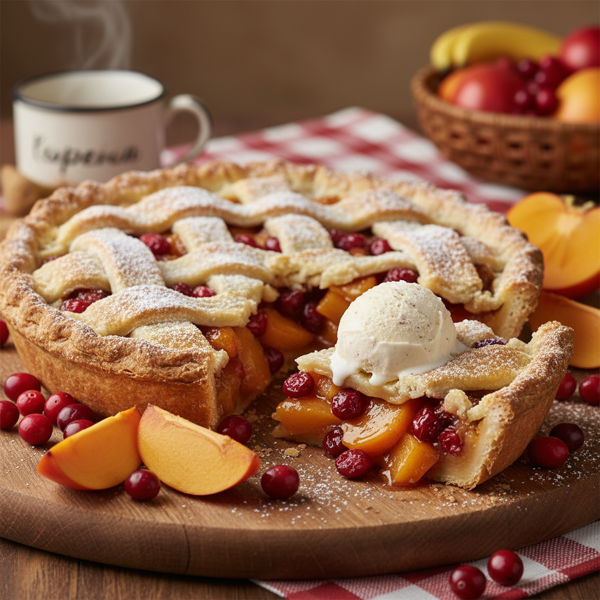 Fuyu Persimmon and Cranberry Delight Pie recipe