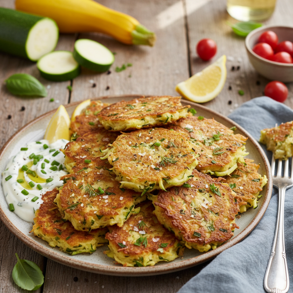 Garden-Fresh Squash and Zucchini Fritters recipe