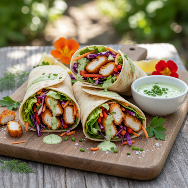 Garden Delight Crispy Chicken Wraps recipe