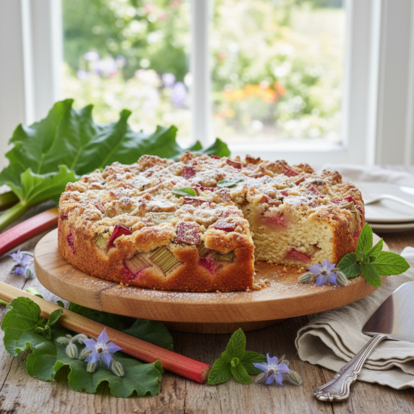 Garden Delight Rhubarb Cake recipe