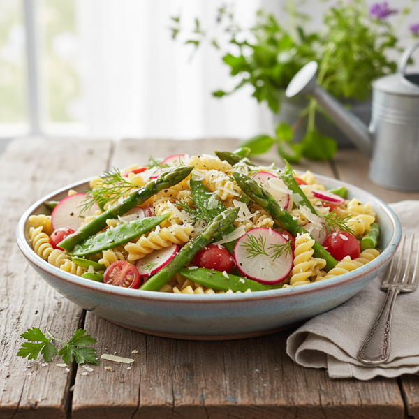 Garden Fresh Asparagus Pasta Primavera recipe