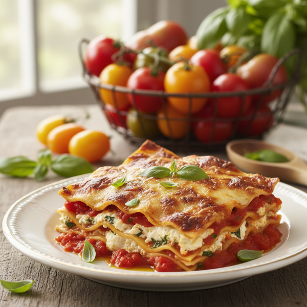 Garden Fresh Tomato Basil Lasagna recipe