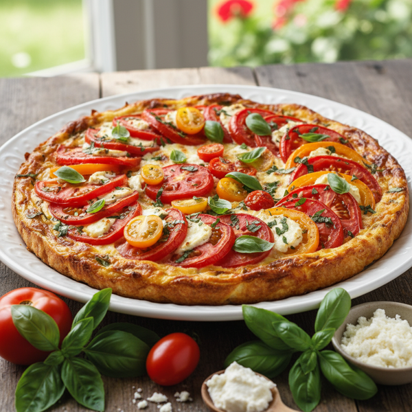 Garden Fresh Tomato Basil Quiche without Crust recipe