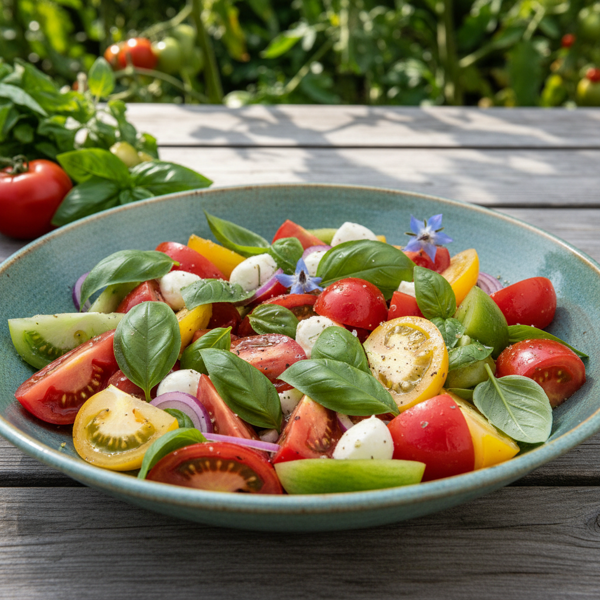 Garden Fresh Tomato Basil Salad recipe