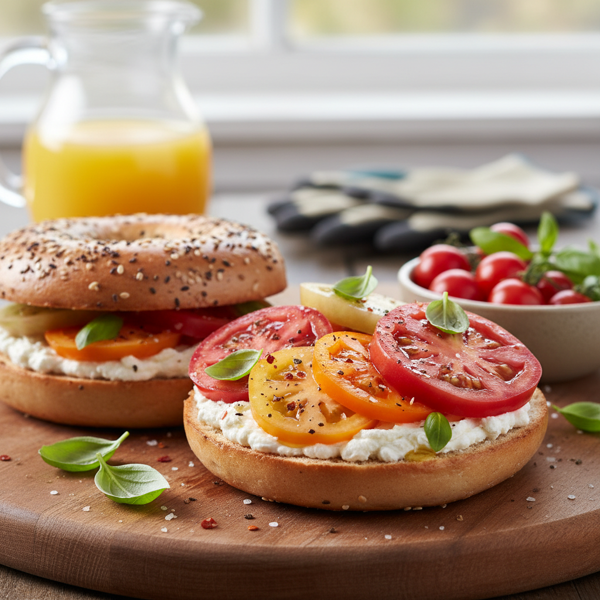 Garden Fresh Tomato & Cream Cheese Breakfast Bagel recipe