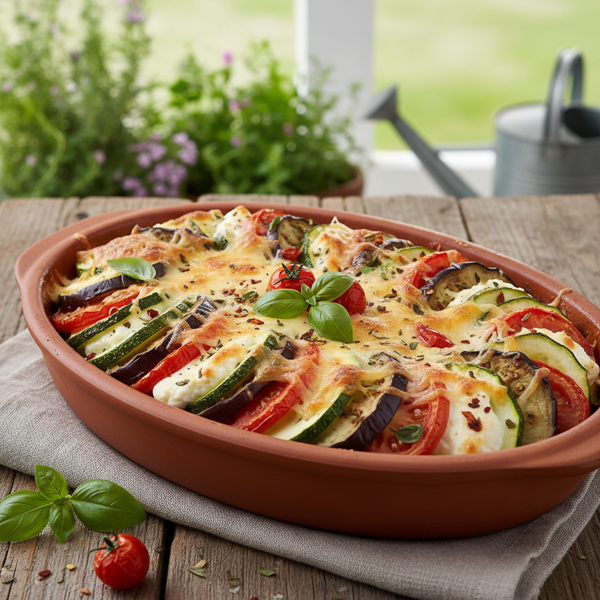 Garden Fresh Zucchini and Eggplant Bake recipe