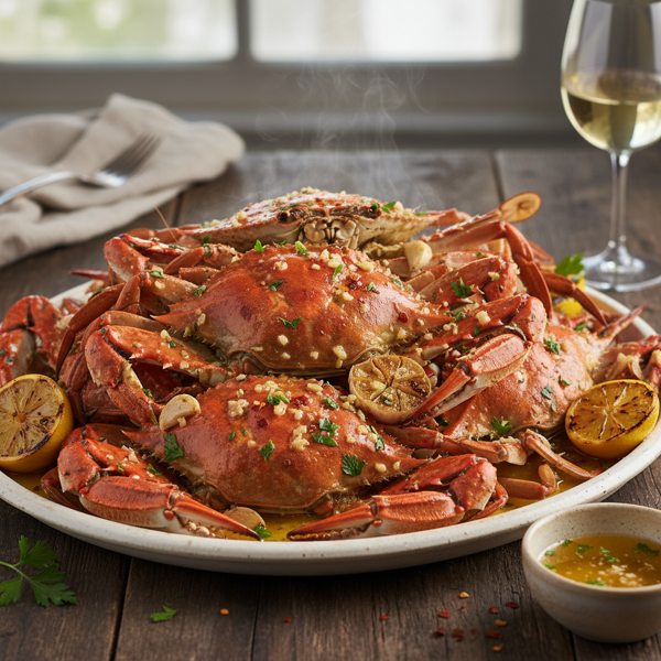Garlic-Butter Blue Crabs Delight recipe