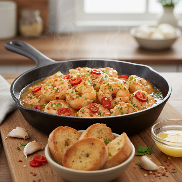 Garlic-Butter Prawns with Chili Infusion recipe