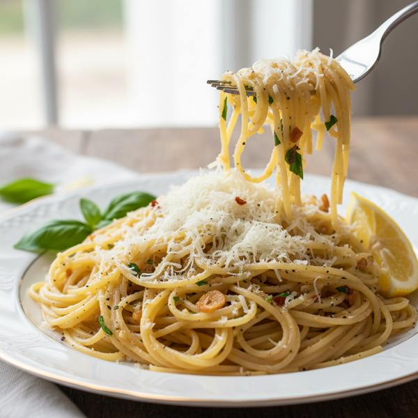 Garlic-Infused Angel Hair Pasta with Parmesan recipe