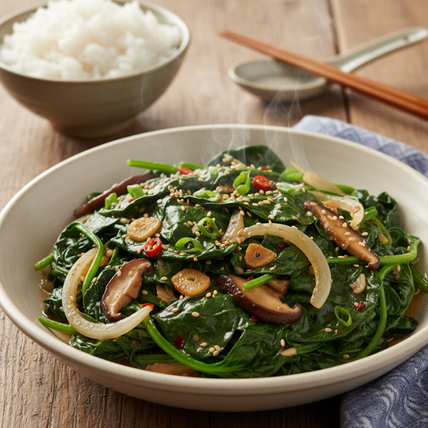 Garlic-Infused Asian Spinach Stir-Fry recipe