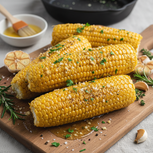 Garlic-Infused Baked Corn on the Cob recipe