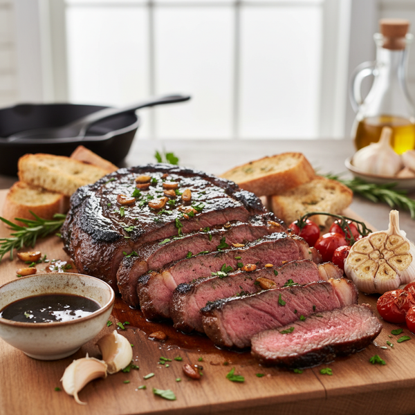Garlic-Infused Balsamic Flank Steak recipe