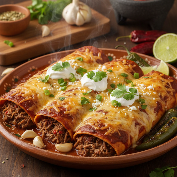 Garlic-Infused Beef Enchiladas Supreme recipe