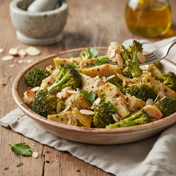 Garlic-Infused Broccoli and Artichoke Medley recipe