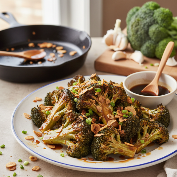 Garlic-Infused Broccoli with Soy Glaze recipe
