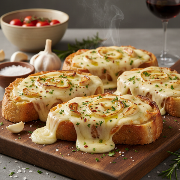 Garlic-Infused Cheesy Toast Delight recipe