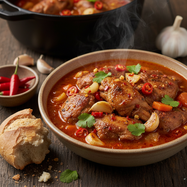Garlic-Infused Chicken Stew with a Kick recipe