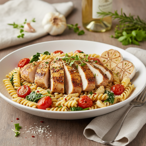 Garlic-Infused Chicken and Pasta Delight recipe