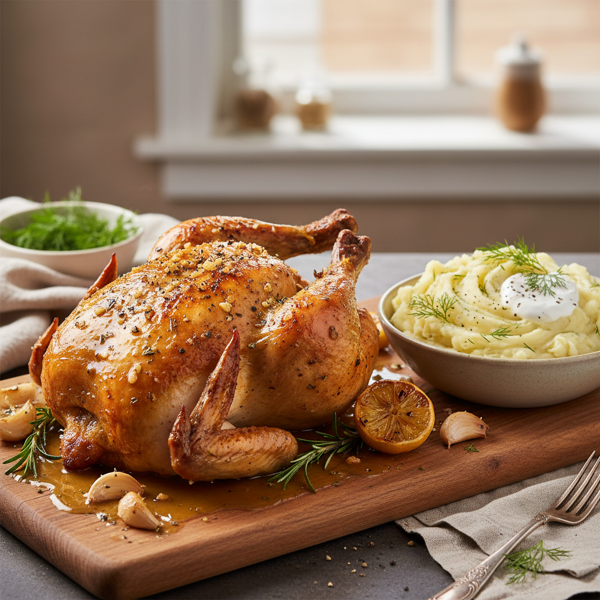 Garlic-Infused Chicken with Creamy Dill Potatoes recipe
