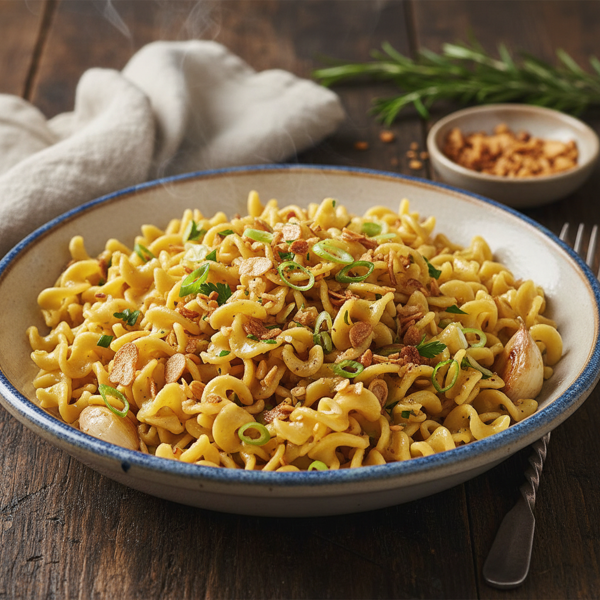 Garlic-Infused Egg Noodles recipe