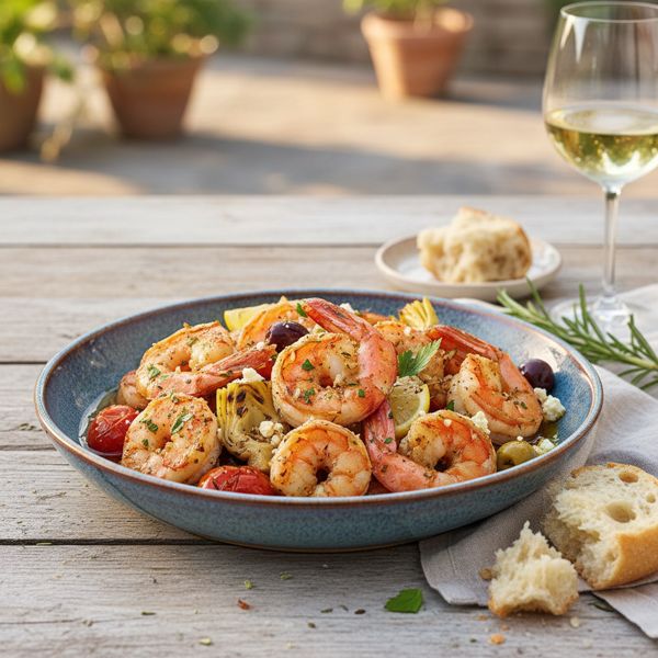 Garlic-Infused Mediterranean Shrimp Delight recipe
