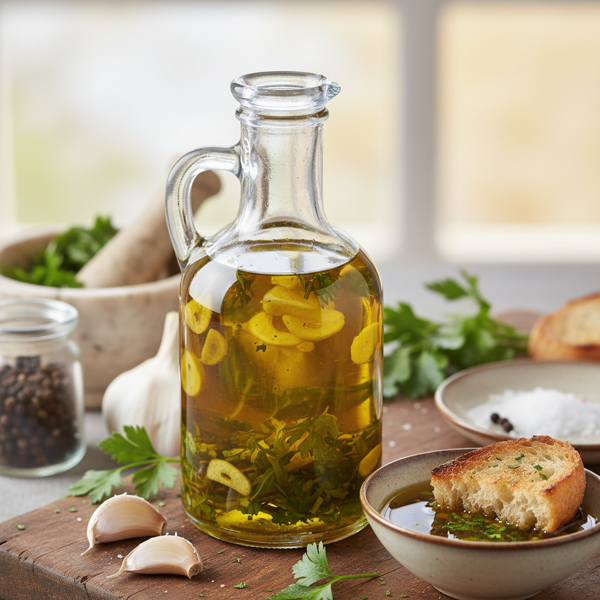 Garlic-Infused Olive Oil with Fresh Parsley recipe