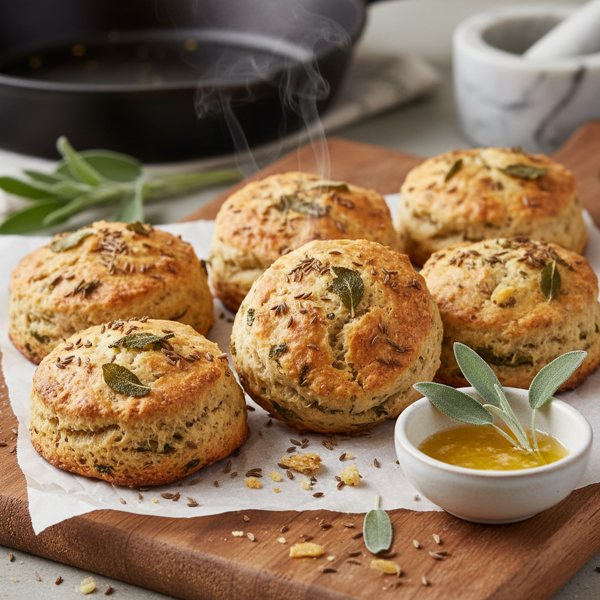 Garlic-Infused Sage & Caraway Herb Biscuits recipe