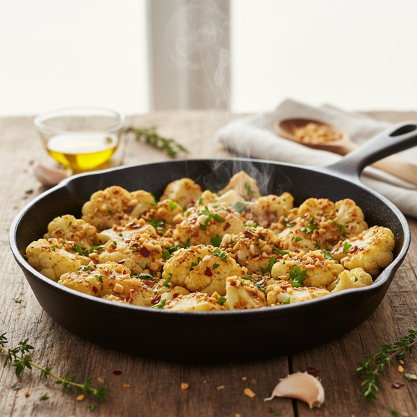 Garlic-Infused Sautéed Cauliflower Florets recipe