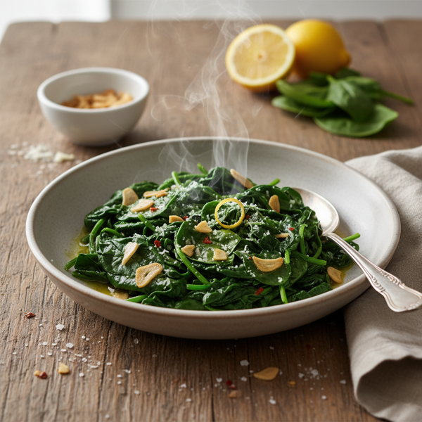 Garlic-Infused Sautéed Spinach recipe