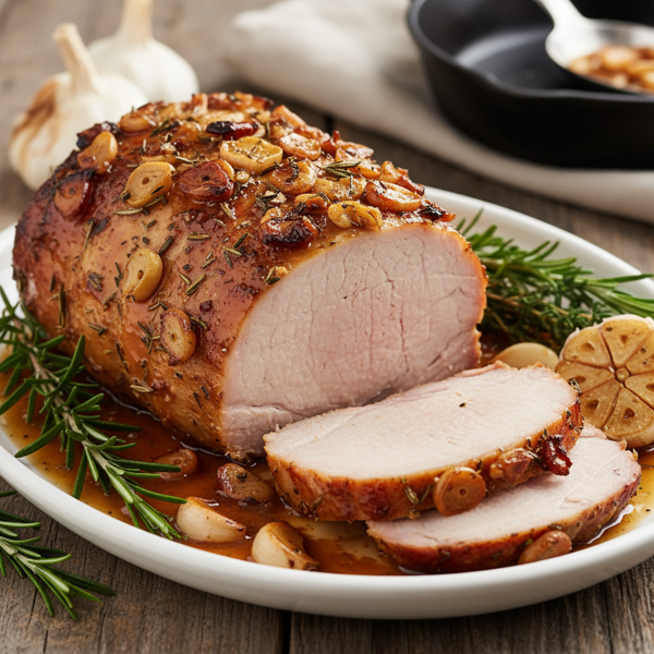 Garlic-Infused Slow Roasted Pork Loin recipe